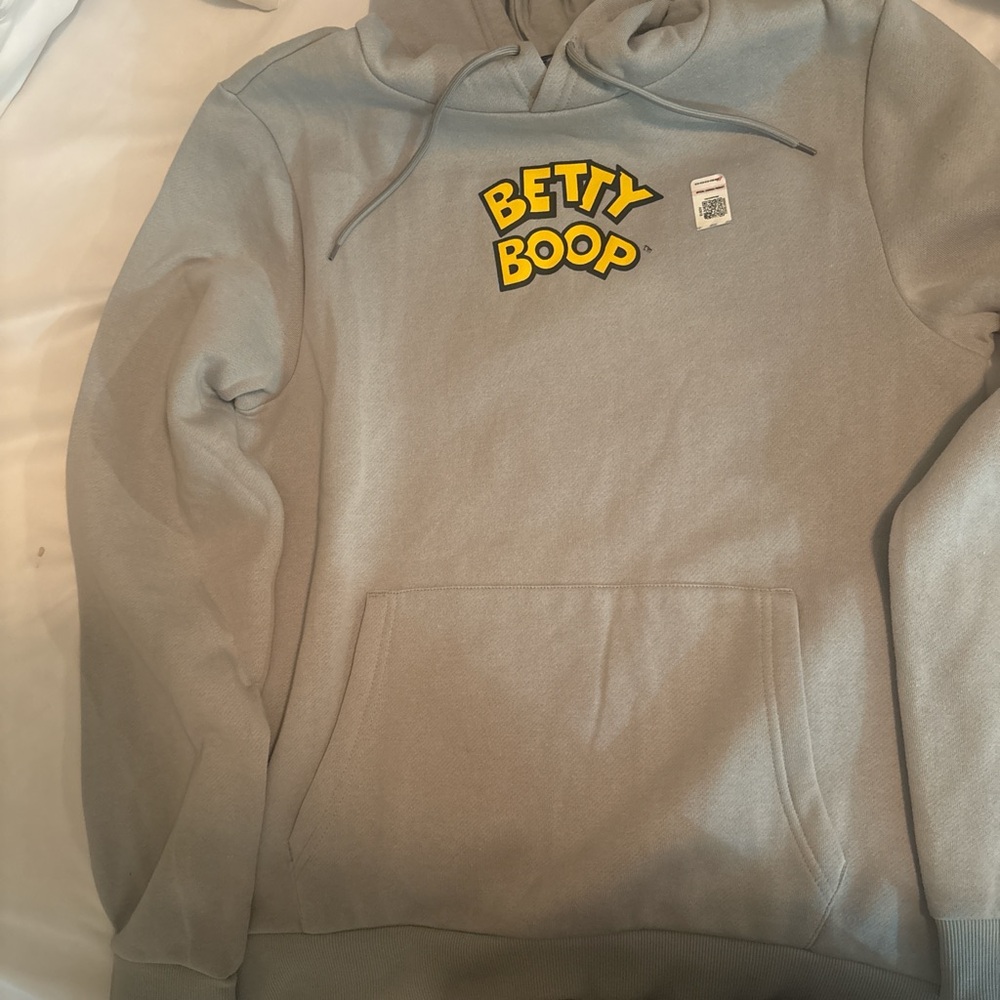 Betty Boop Gray Hoodie with Yellow Logo